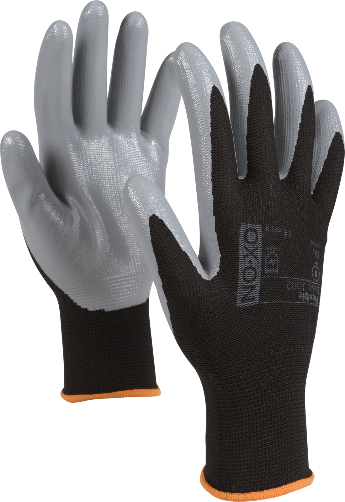 8 M Nylon Strickhandschuh Nitril Arbeitshandschuhe Gloves OX-ON Black Flex Gr 